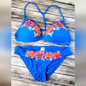 Time and Tru TROPICAL Floral Bikini